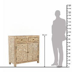 Verdi Bone Inlay Floral Pattern Cabinet