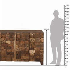 Lowell Reclaimed Wood 4-Door Print Block Sideboard