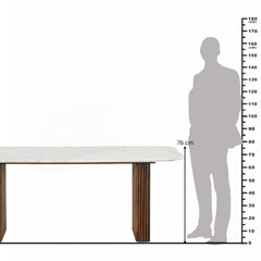 Karlen Reed 6-Seater Dining Table with Marble Top