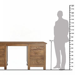 Maharani Hand-Carved Solid Wood Desk with 7 Drawers