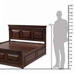 Heritage Royal Sheesham Wood Lift-Top Storage Bed