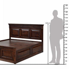 The Heritage Manor Sheesham Wood Drawers Storage Bed