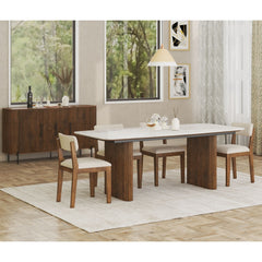 Karlen Reed 6-Seater Dining Table with Marble Top