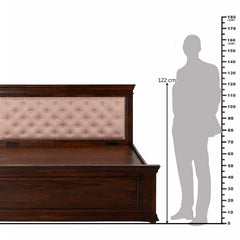 Royal Sheesham Wood Hydraulic Lift-Up Storage Bed