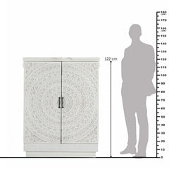 Carved Lace Jabot Bar Cabinet
