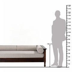 Classic Sheesham Wood Day Bed with Fabric Upholstery