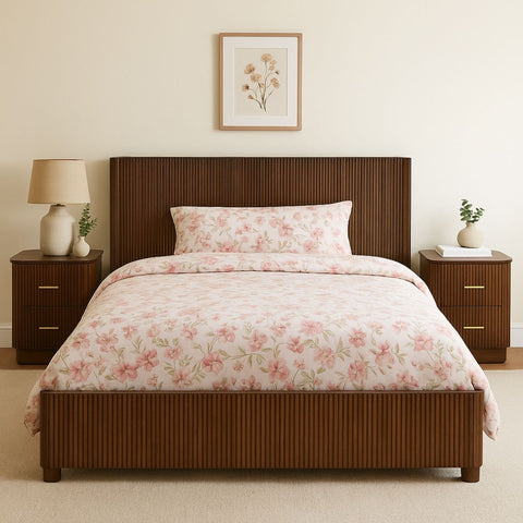 Reed Mango Wood King Bed With Storage