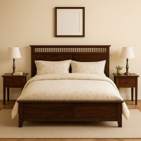 Amer Sheesham Wood Bed with Hydraulic Storage