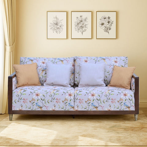 HC Three Seater Sofa – Elegant Printed Upholstery