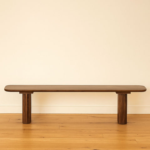 Fluted Leg Vintage Dining Bench