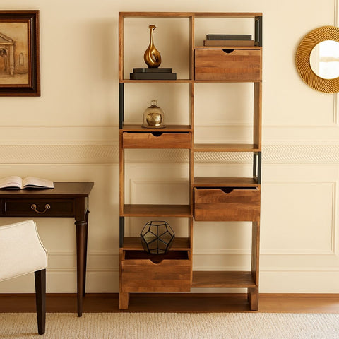 Cubist Urban Composition Bookcase with Drawers