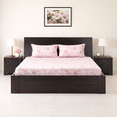 Jaipur Solid Sheesham Wood Queen Size Bed with Hydraulic Lift-Up Storage