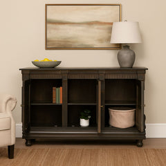 Tobias Classic Carved 3-Door Wood Sideboard