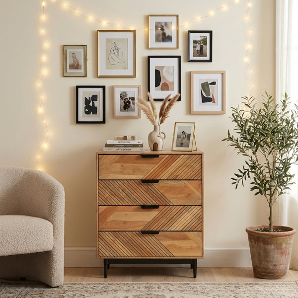 Edra Light Mango Wood 4-Drawer Chest