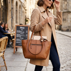 The Caramel Horizon All-Leather Everyday Tote