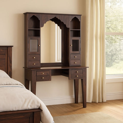 Saffron Sheesham Wood Dressing Table with Mirror