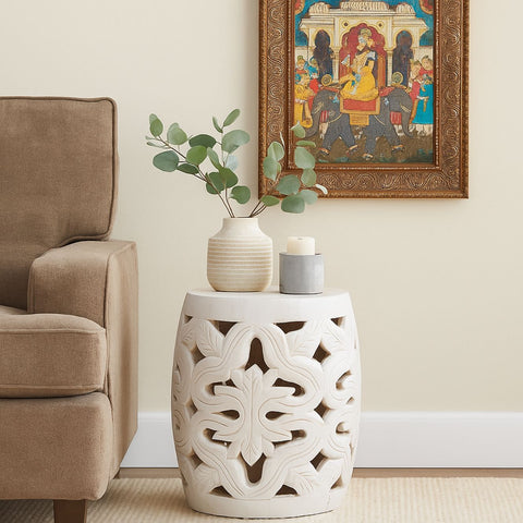 Rimsa Carved Side Table
