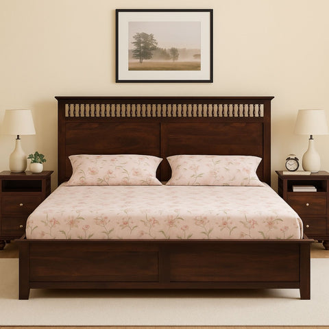 Amer Sheesham Wood King Bed with Hydraulic Storage