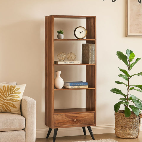 Everett Acacia Bookcase