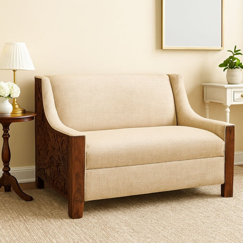 Savitri Sheesham Wood 2 Seater Sofa