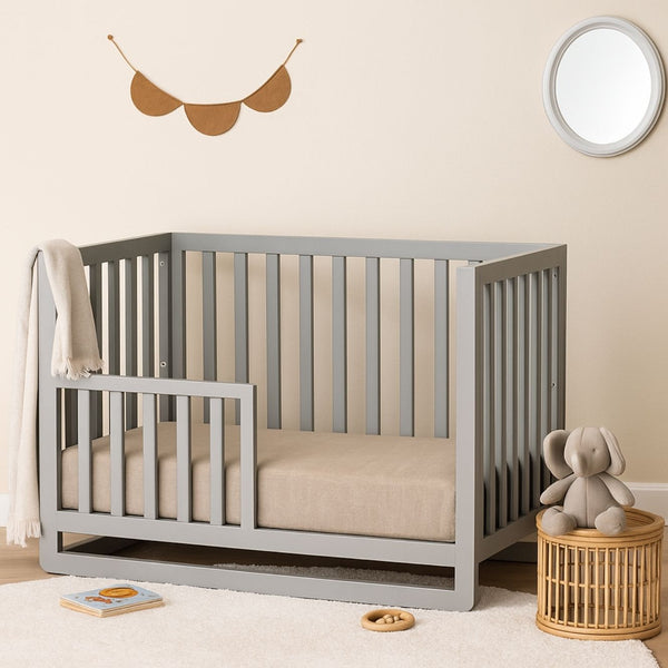 Wooden Baby Crib with Fabric Bedding