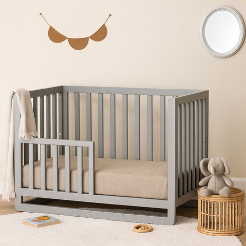 Wooden Baby Crib with Fabric Bedding