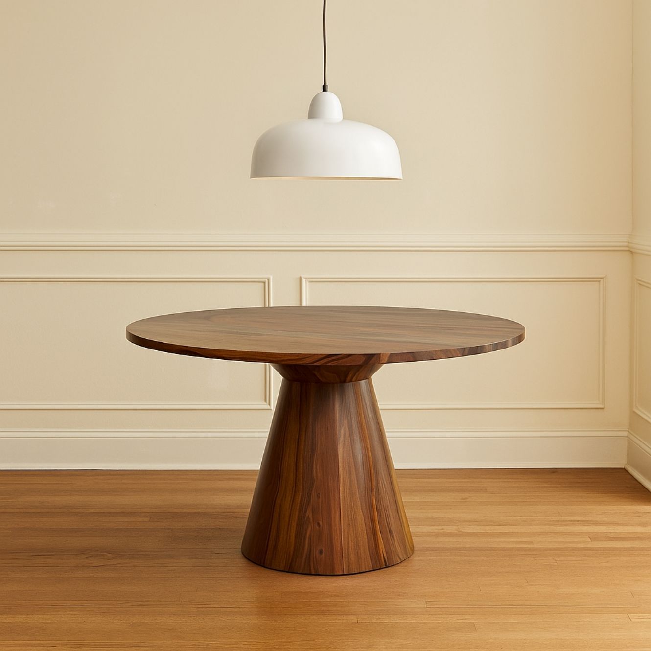 Nandin Mango Wood Pedestal Dining Table