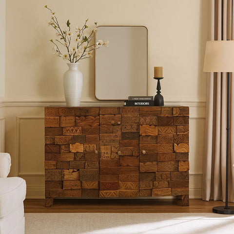 Omisha Maharani Print Block Storage Sideboard