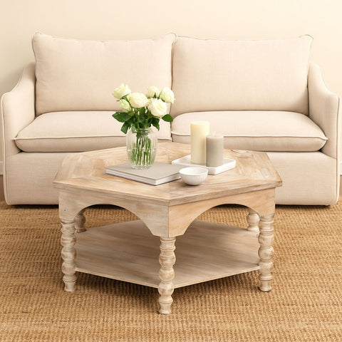 Scarlatti Carved Hexagonal Coffee Table