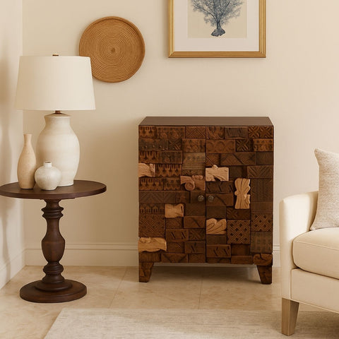 Omisha Maharani Print Block Accent Cabinet