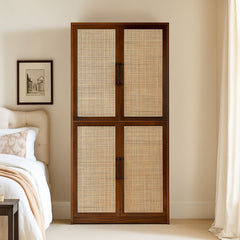 Cane Sheesham Wood Wardrobe