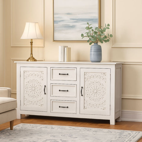 Carved Lace Solid Wood Sideboard