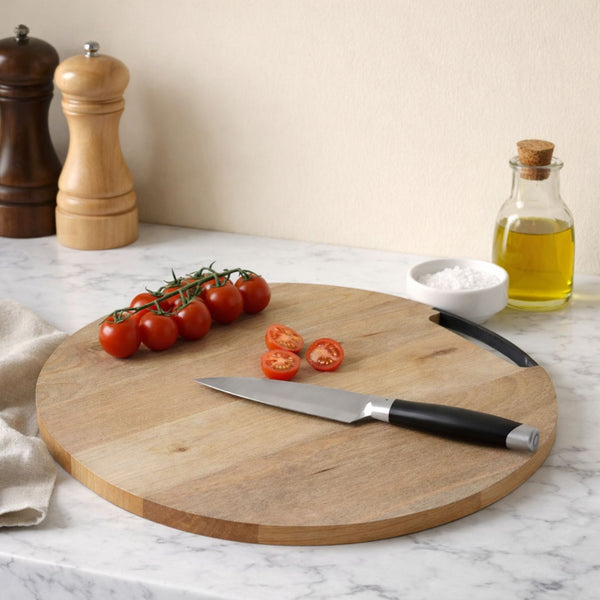 Cambridge Large Round Solid Mango Wood Cutting Board