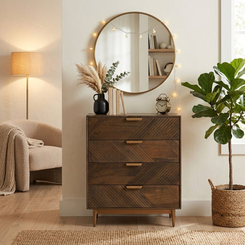 Edra Dark Mango Wood 4-Drawer Chest