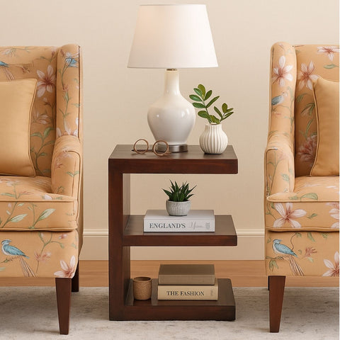 Henry Sheesham Wood E-Shaped Side Table