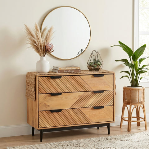 Edra Light Mango Wood 3-Drawer Chest