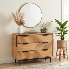 Edra Light Mango Wood 3-Drawer Chest