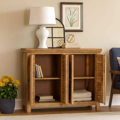 Guru 4-Door Solid Wood Shutter Sideboard