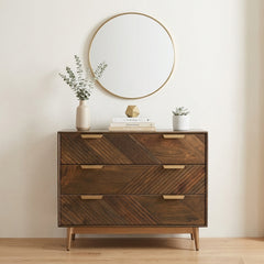 Edra Dark Mango Wood 3-Drawer Chest