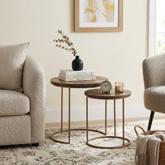 Edra Dark Mango Wood Nesting Side Tables