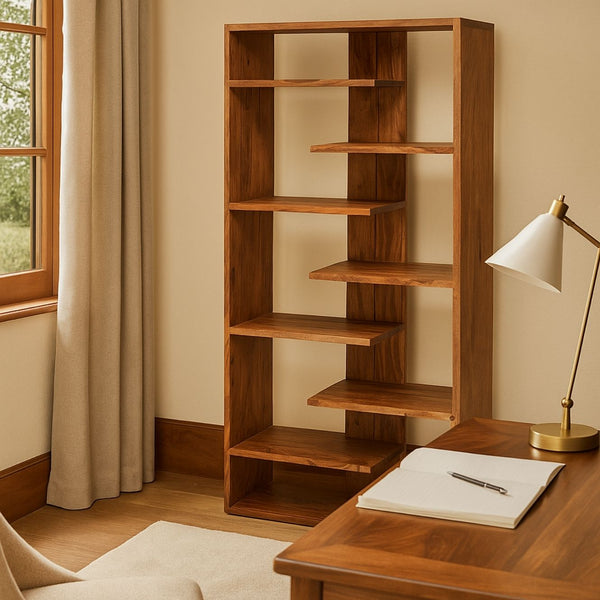 Live Edge Sheesham Wood Designer Book Rack