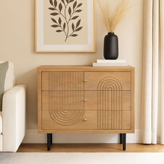 Kristian Mango Wood & Iron 3-Drawer Chest