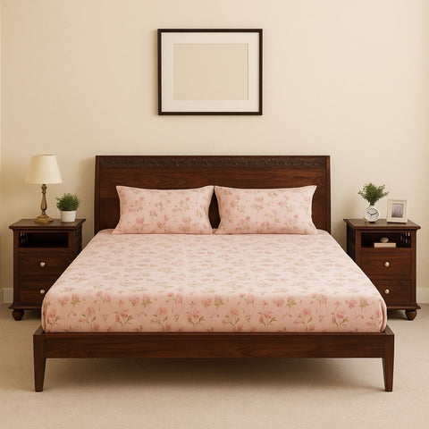 Anasuya Hand-Carved Sheesham Wood King Bed