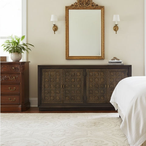 Jaree Hand-Embossed Metal 4-Door Sideboard