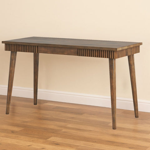 Mango Wood Writing Desk with Fluted Detailing