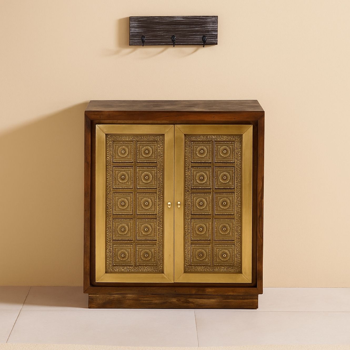 Kittur Mango Wood Shoe Cabinet