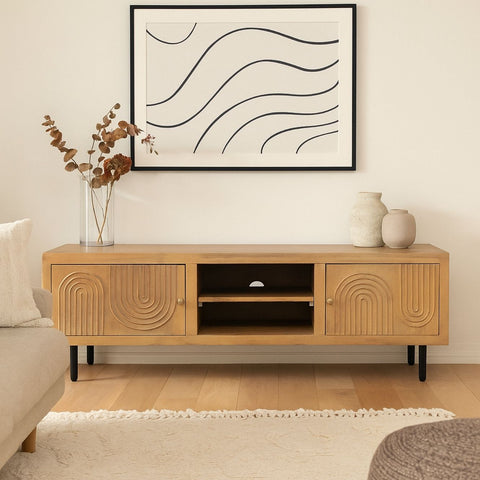 Kristian Mango Wood & Iron Plasma TV Unit