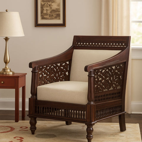 Lata Single Seater Sheesham Wood Sofa