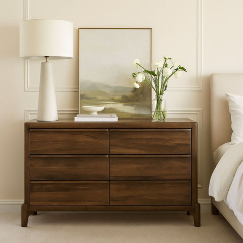 Skylan Mango Wood 6-Drawer Dresser