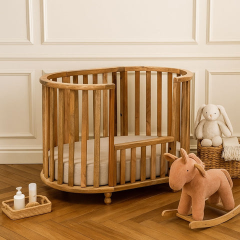 Natural Finish Wooden Baby Crib